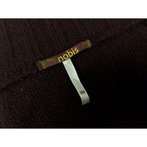 HTF Nobis Wool Angora Snap Cardigan Sweater Womens Size S Leaf Appliqué - Picture 9 of 10